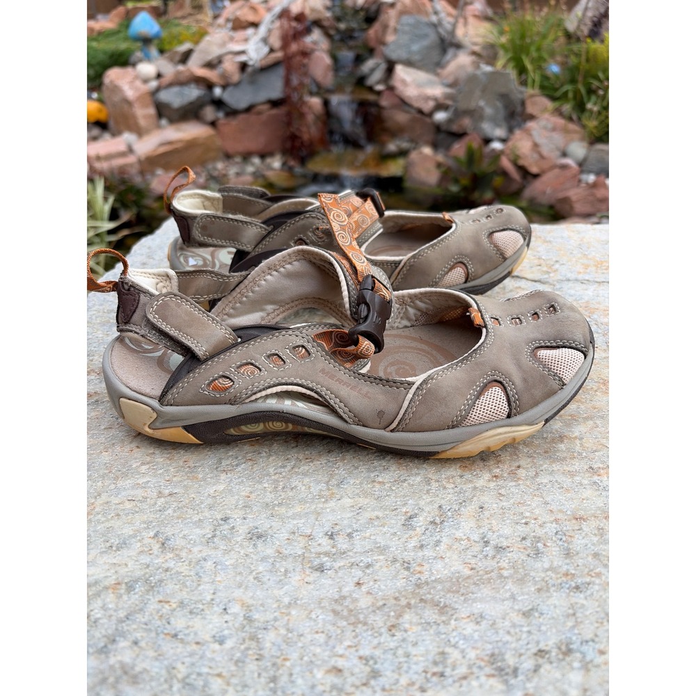 Merrell Siren Ginger Brindle Mary Jane Hiking Sandals Vibram Brown Orange 7.5